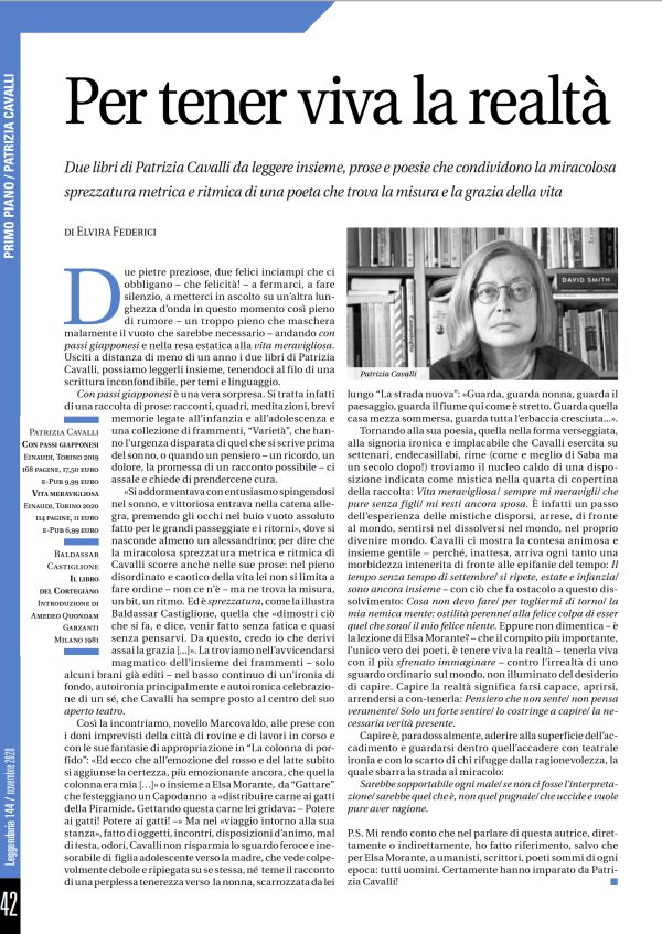 Leggendaria 144 - Elvira Federici su Patrizia Cavalli