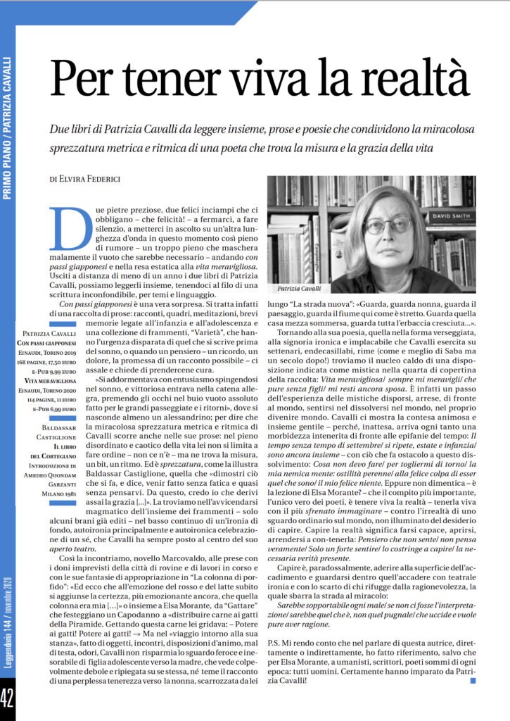 Leggendaria 144 - Elvira Federici su Patrizia Cavalli