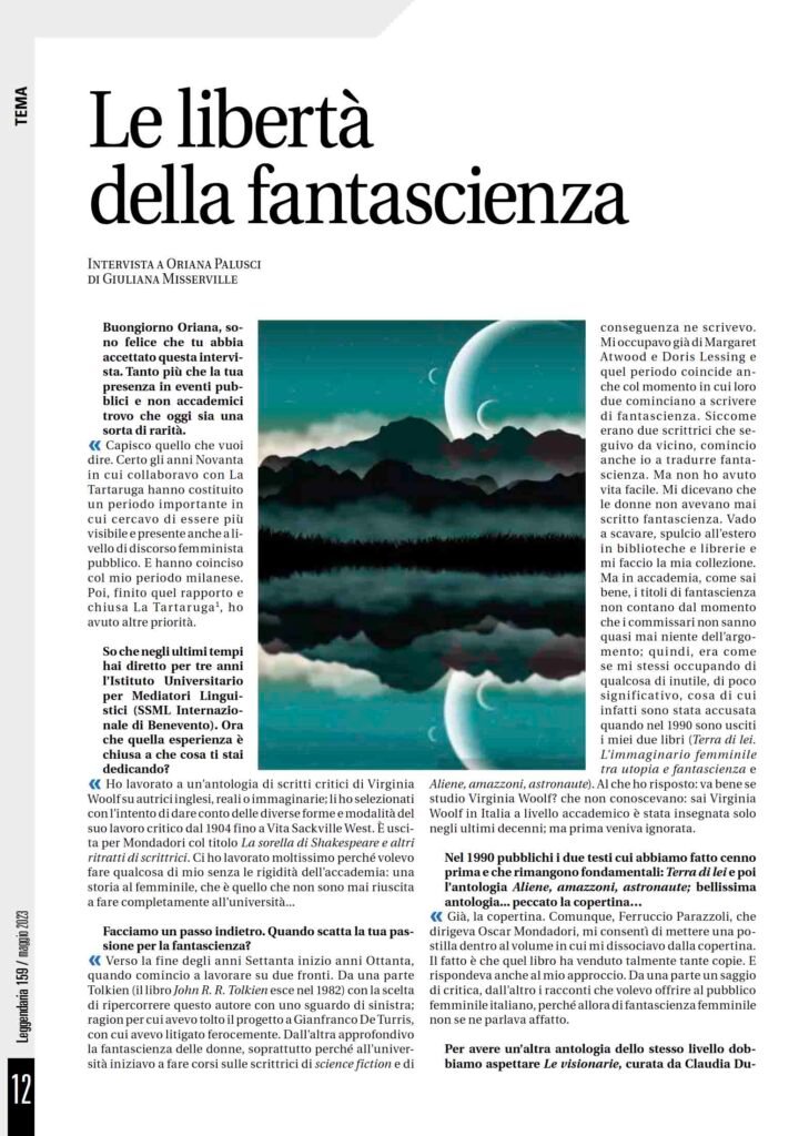 Leggendaria 159 - Intervista a Oriana Palusci di Giuliana Misserville